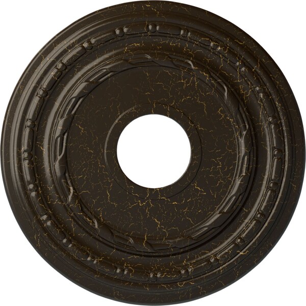 Ekena Millwork Dublin Ceiling Medallion (Canopies up to 8 1/4"), 15 3/8"OD x 3 5/8"ID x 1"P, Stone Hearth Crackle CM15DUSHC - main